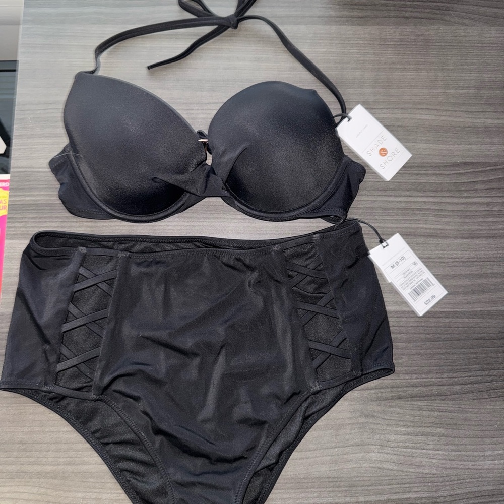 NWT! Shade & Shore Black Bikini Set NWT